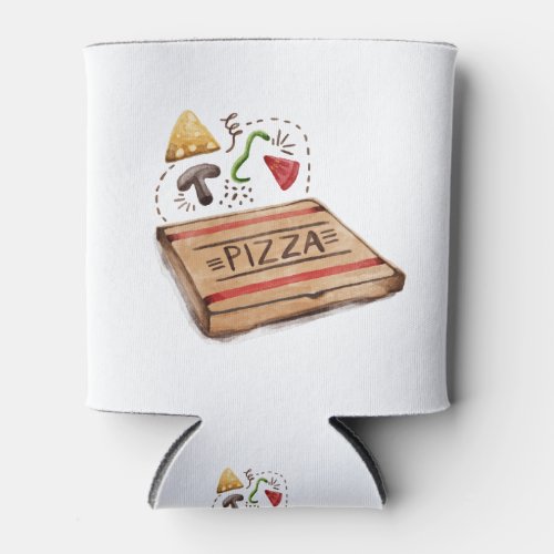 Pizzeria Pizza Box with the Works Toppings Can Cooler