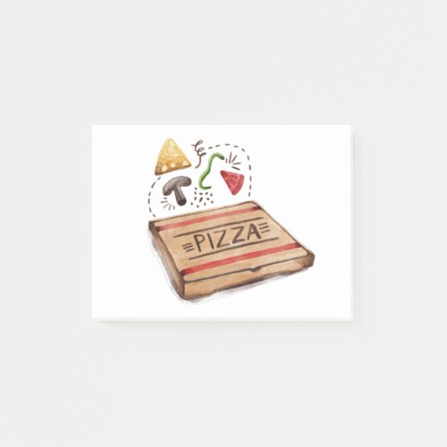 Pizzeria Pizza Box with the Works Toppings Post_it Notes