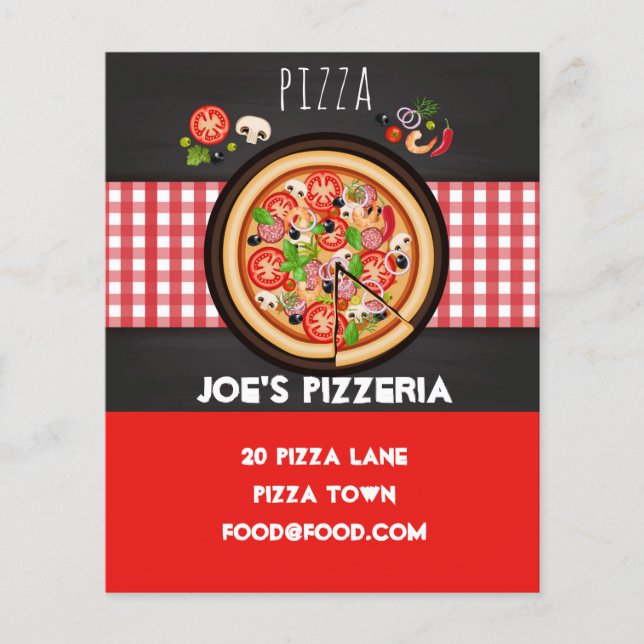 Pizzeria Pizza food restaurant Flyer (Front)