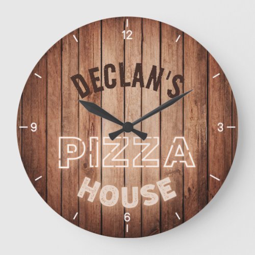 Pizzeria Pizza Italian Custom Name Large Clock