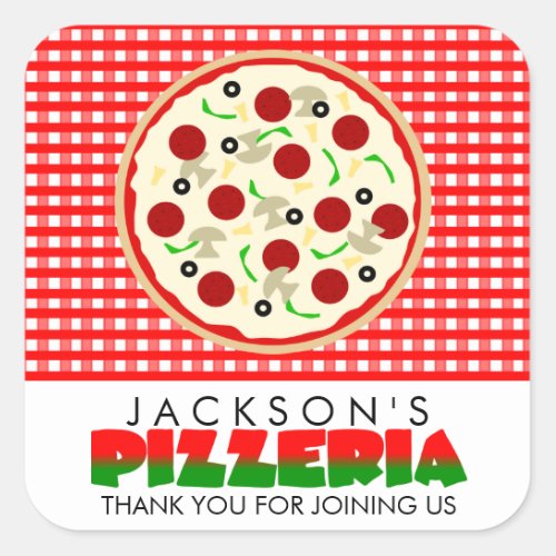 Pizzeria Pizza Party Favor Stickers