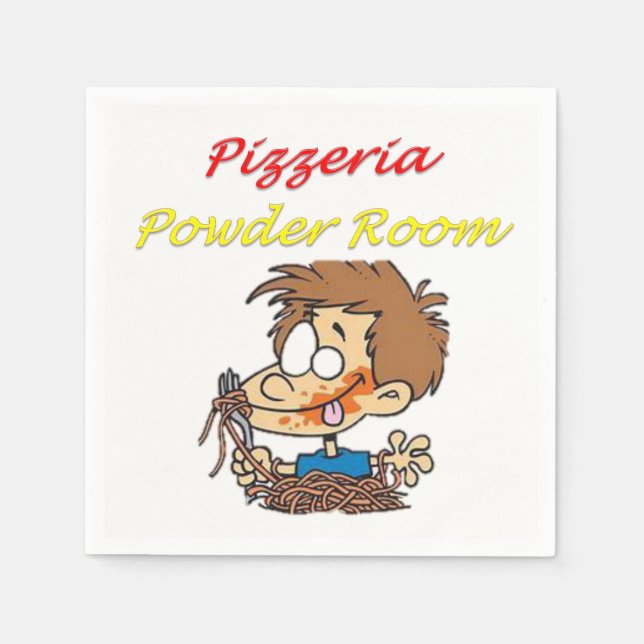 Pizzeria Powder Room Paper Napkins (Front)