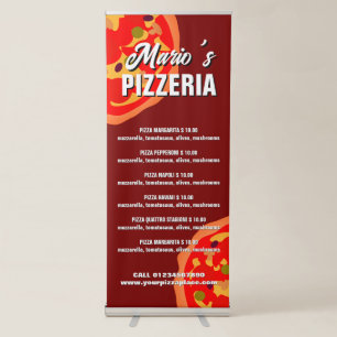 Pizzeria Restaurant Advertising Custom Retractable Banner
