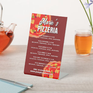 Pizzeria Restaurant Pizza Menu Template Pedestal Sign