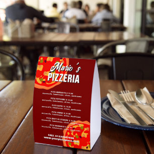 Pizzeria Restaurant Table Tent Menu Template