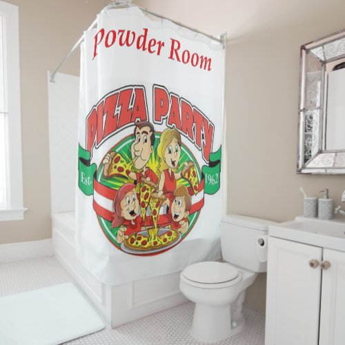 Pizzeria Shower Curtain Powder Room