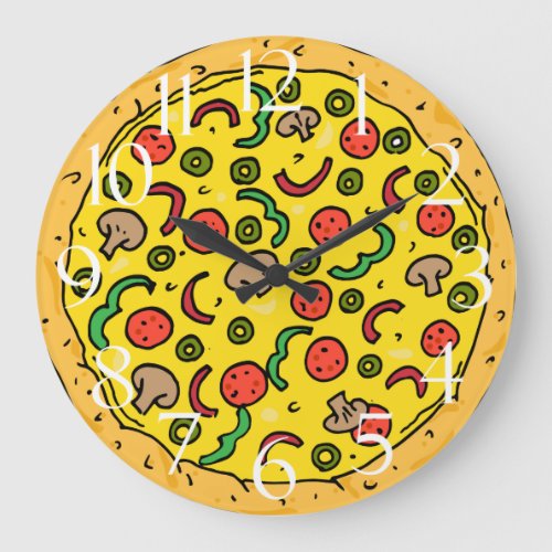 Pizzeria Trattoria Italian Pizza Restaurant Large Clock