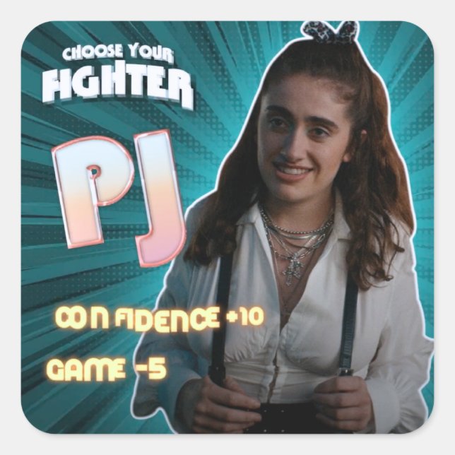 PJ | Bottoms Movie Character | Untalented Gay |  Square Sticker (Front)