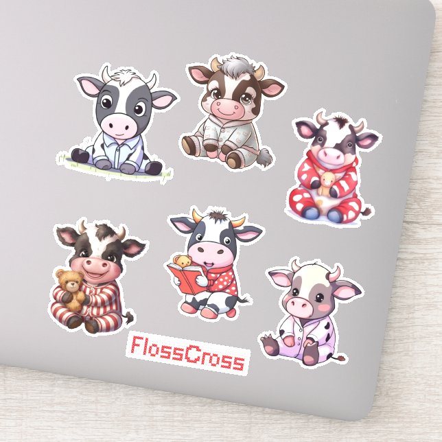 Pj cow sleepover!  sticker (Detail)