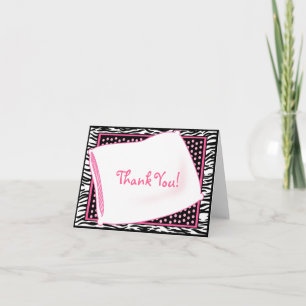 PJ Party in Pinks Thank You Card