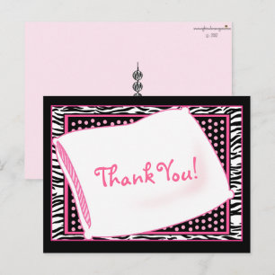 PJ Party Thank You in Pinks Postcard