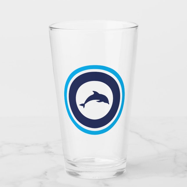 PJK 16oz Glass / dolphin (Front)