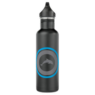 PJK Black Water Bottle / dolphin & logo