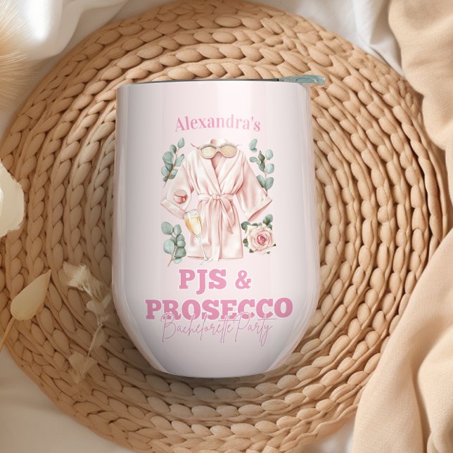 Pjs and Prosecco Bachelorette Thermal Wine Tumbler (Creator Uploaded)