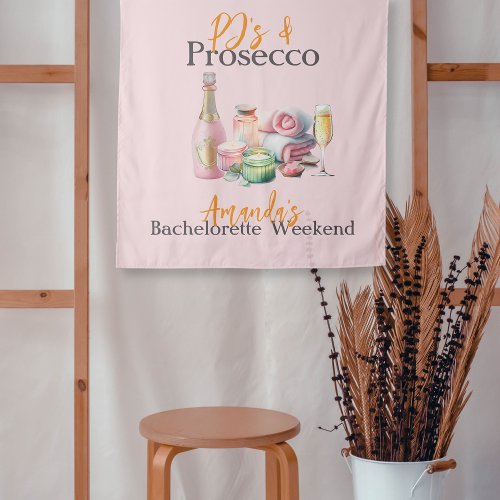 Pjs and Prosecco Pink Spa Bachelorette Party  Tapestry