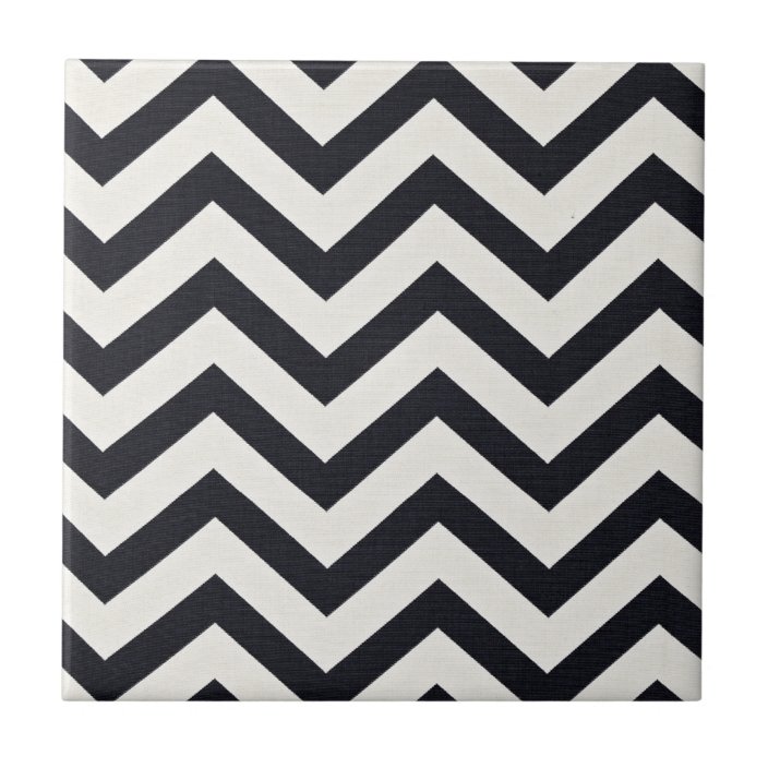 PJ's Chevron. Black and white pattern. Ceramic Tile