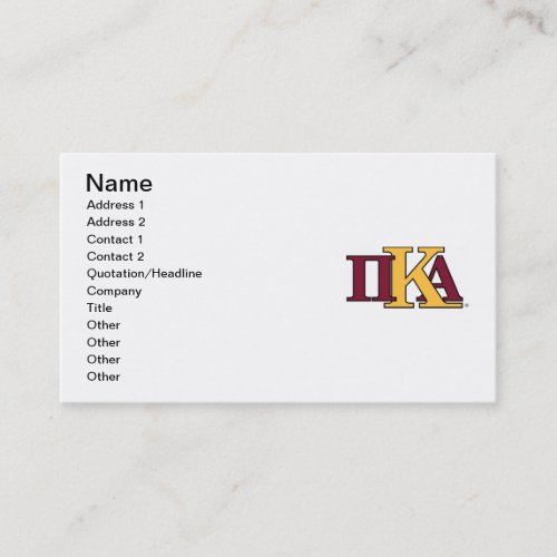 PKA Letters Business Card