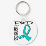 PKD Awareness Gemstone Ribbon Keychain