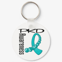 PKD Awareness Gemstone Ribbon Keychain