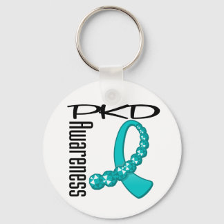 PKD Awareness Gemstone Ribbon Keychain