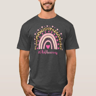 Pkd Awareness Pink Heart Leopard Rainbow Pkd Warri T-Shirt