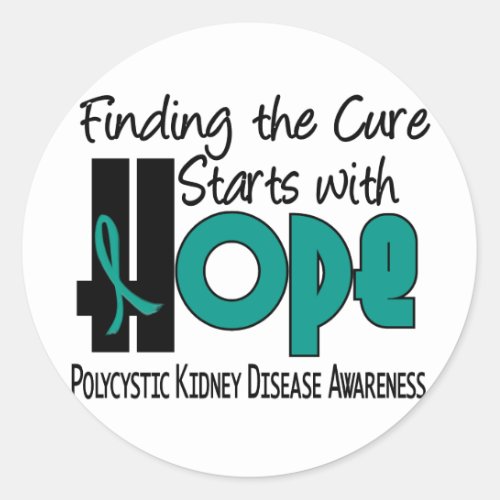 PKD Polycystic Kidney Disease HOPE 4 Classic Round Sticker