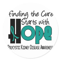 PKD Polycystic Kidney Disease HOPE 4 Classic Round Sticker