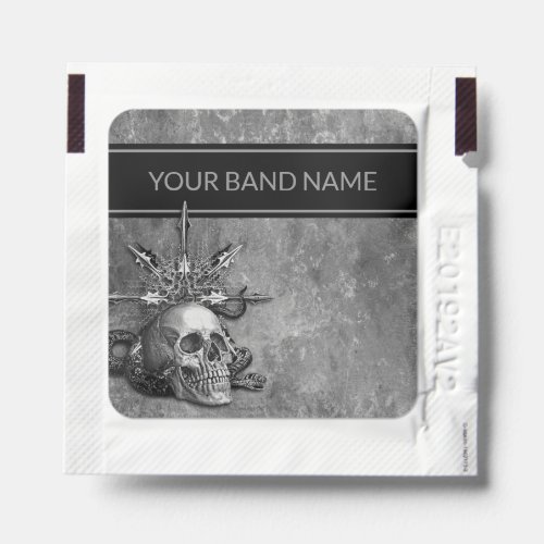 Pkg of Custom Band Merch Rock Skull Metal Music Hand Sanitizer Packet