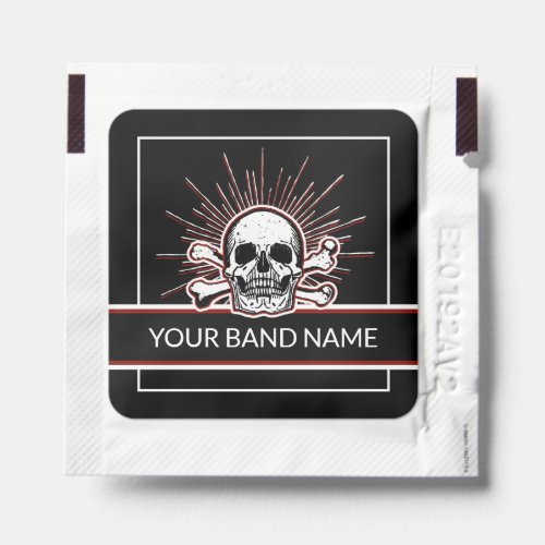 Pkg of Custom Band Merch Skull Bones Rock Punk Hand Sanitizer Packet
