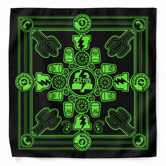 PLA Bandana designed by Don Fickles (green print)