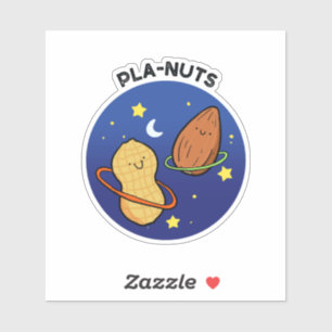 Pla-nuts Peanut Outer Space Pun Die-Cut Sticker