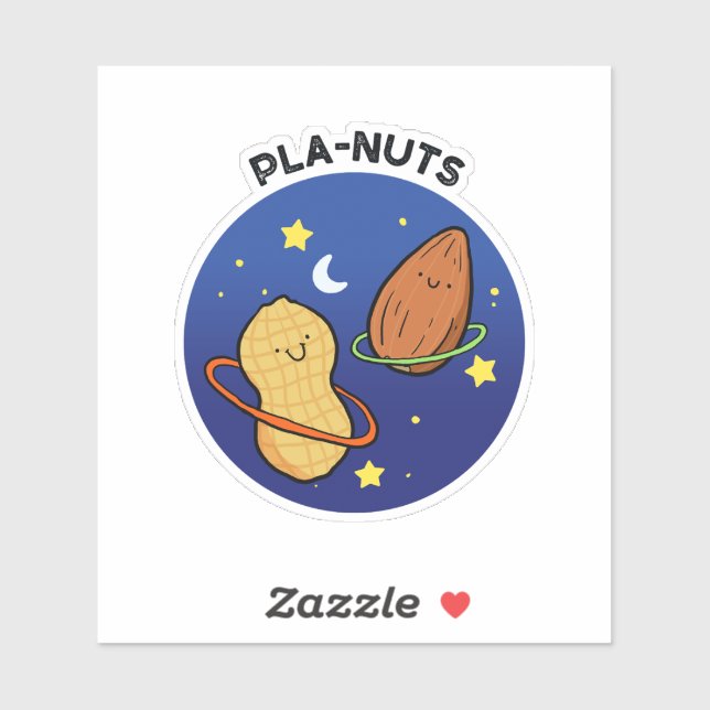 Pla-nuts Peanut Outer Space Pun Die-Cut Sticker (Sheet)