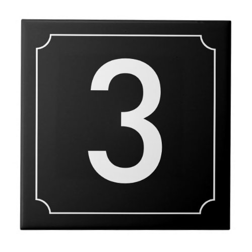 Placard House Number Black Tile