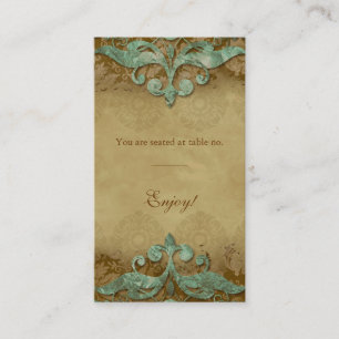 Place Card Antique Verdigris Wedding