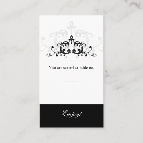 Place Card Black White Formal Embellishment Business Cards