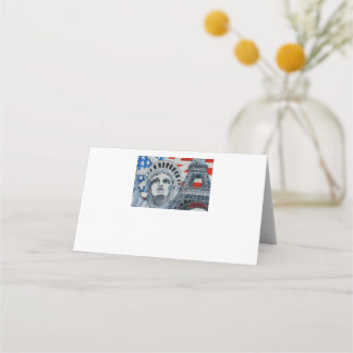 Place Card | Eiffel Tower & Statue of Liberty