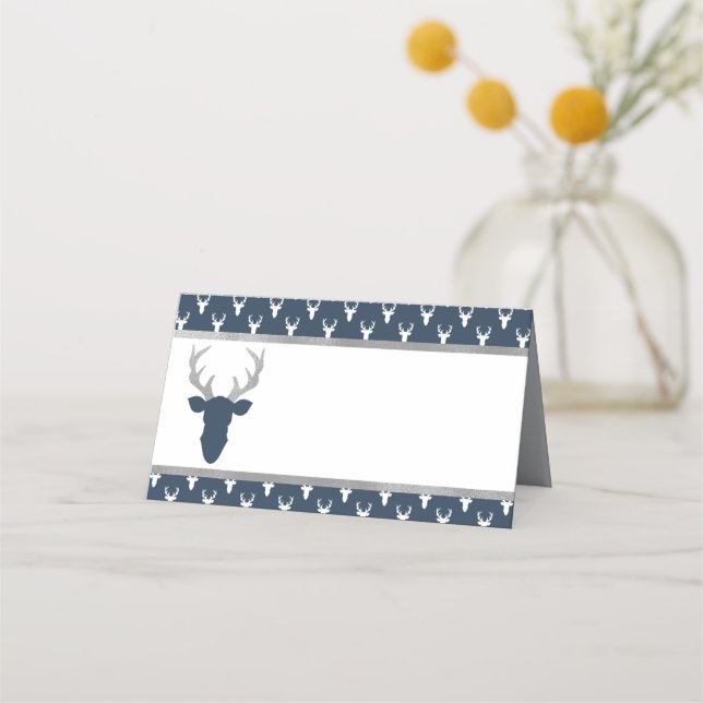 Place Card, Food Tent, Woodland Deer, Antlers Card (Back)