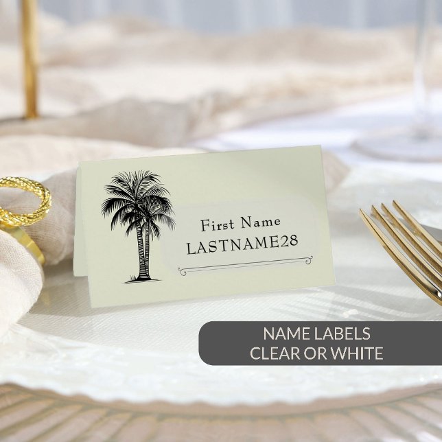 Place Card Guest Names x28 Individal Clear Name Sticker (Clear Guest Name Labels - up to 28 individual names - ideal for Place Cards)