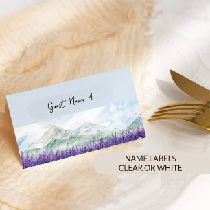 80 Clear Sticky Name Labels - Personalised Wedding Place Cards & Favour Tags