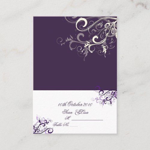 Place Card/Plum Swirls (Chubby Business Cards)