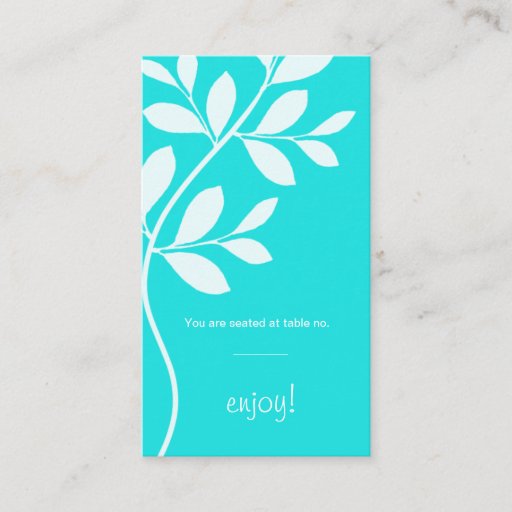 Customizable Place Card Wedding Leaf Branch Blue Business Card