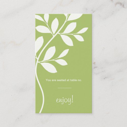 Place Card Wedding Leaf Branch Sage Green Business Card Template