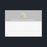 PLACE CARDS Bar Mitzvah gold star of david gray<br><div class="desc">NOTE - THE SHINY GOLD FOIL EFFECT IS A PRINTED PICTURE Use these as place cards as part of your EVENT - simply hand-write your guest's names or add type and use as cute favor cards! Setup as a template it is simple for you to add your own details, or...</div>