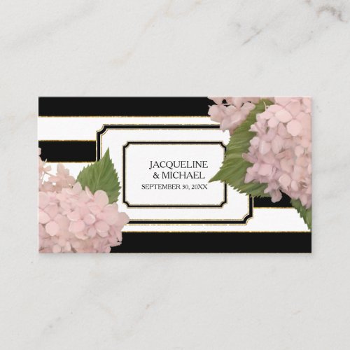 Place Cards English Pink Hydrangea Gold Glitter