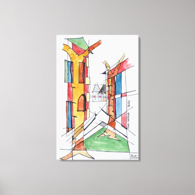 Place Dauphine | Ile de la Cite, Paris Canvas Print (Front)