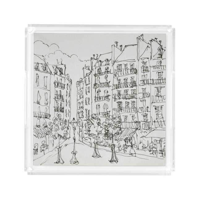 Place Dauphine, Ile de la Cite | Paris, France Acrylic Tray (Front)