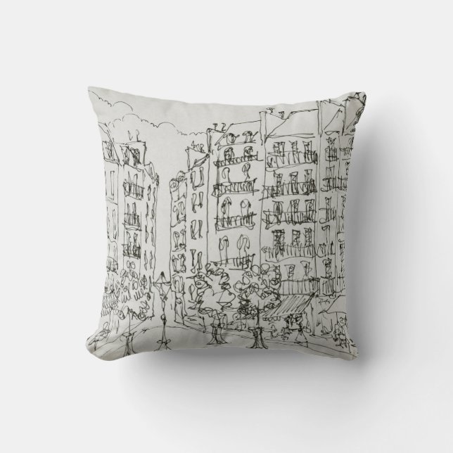 Place Dauphine, Ile de la Cite | Paris, France Throw Pillow (Front)