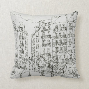 Place Dauphine, Ile de la Cite Paris, France Throw Pillow