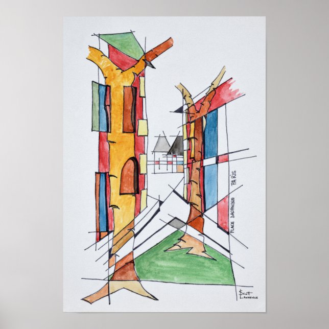 Place Dauphine | Ile de la Cite, Paris Poster (Front)