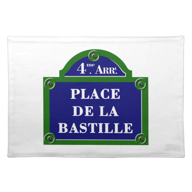 Place de la Bastille, Paris Street Sign Cloth Placemat (Front)